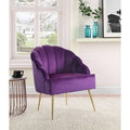 Purple Tufted Velvet Wingback Chair P76577