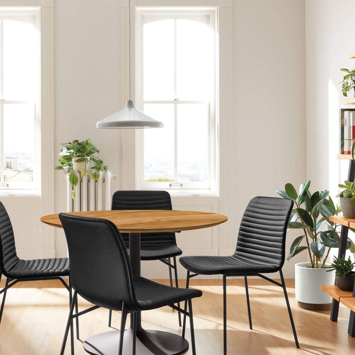 Modern Cato Side Chair in Grey with Chrome Frame N3655
