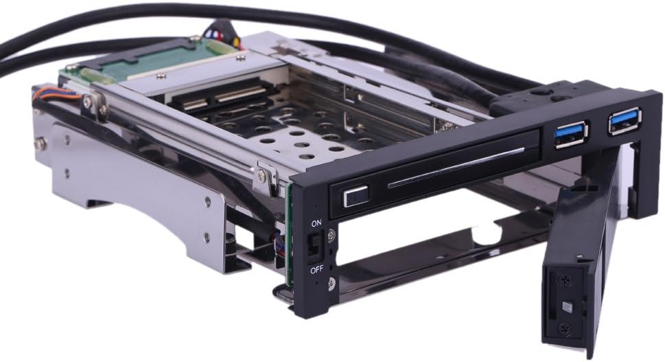 Dual Bay 3.5 + 2.5 Inch SATA III Hard Drive SSD Tray Caddy Internal Mobile Rack Enclosure Docking Station with USB 3.0 Port Hot Swap Pack of 2 O74128