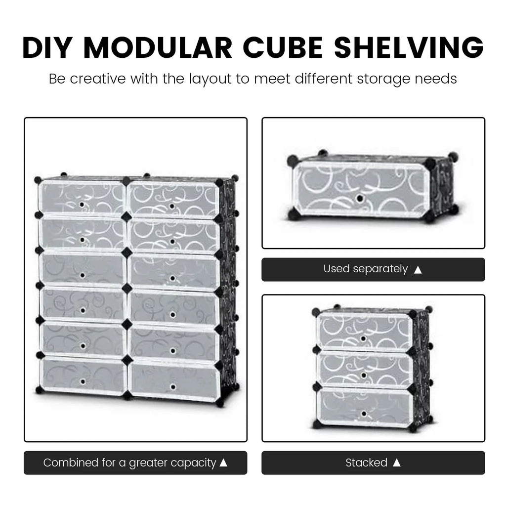 12 Cubic 6-Tier Shoe Rack Shelf Cabinet Storage Closet Organizer S855