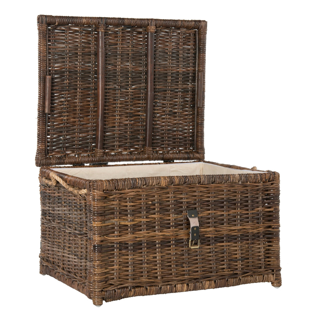 Brown Wicker Storage Trunk P301089
