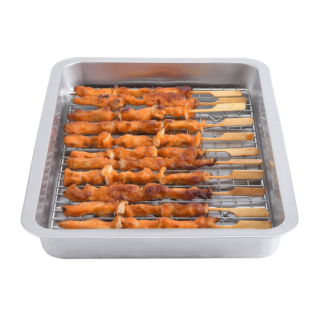 6-Piece Stainless Steel Grill Basket Set with Cooling Rack M467424