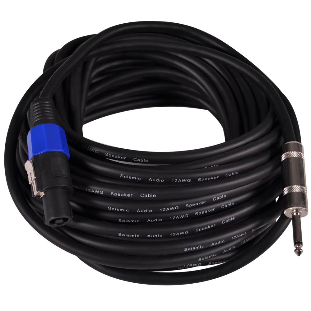 Pair of 50 Foot 12 Gauge Speakon to 1/4 inch Speaker Cables T880