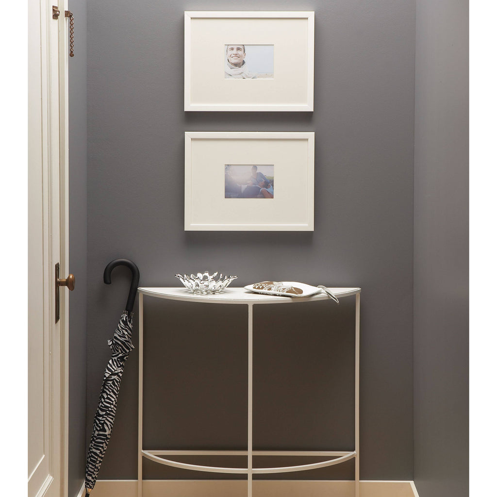 Sage Green Grey Slim Half-Round Console Table A826