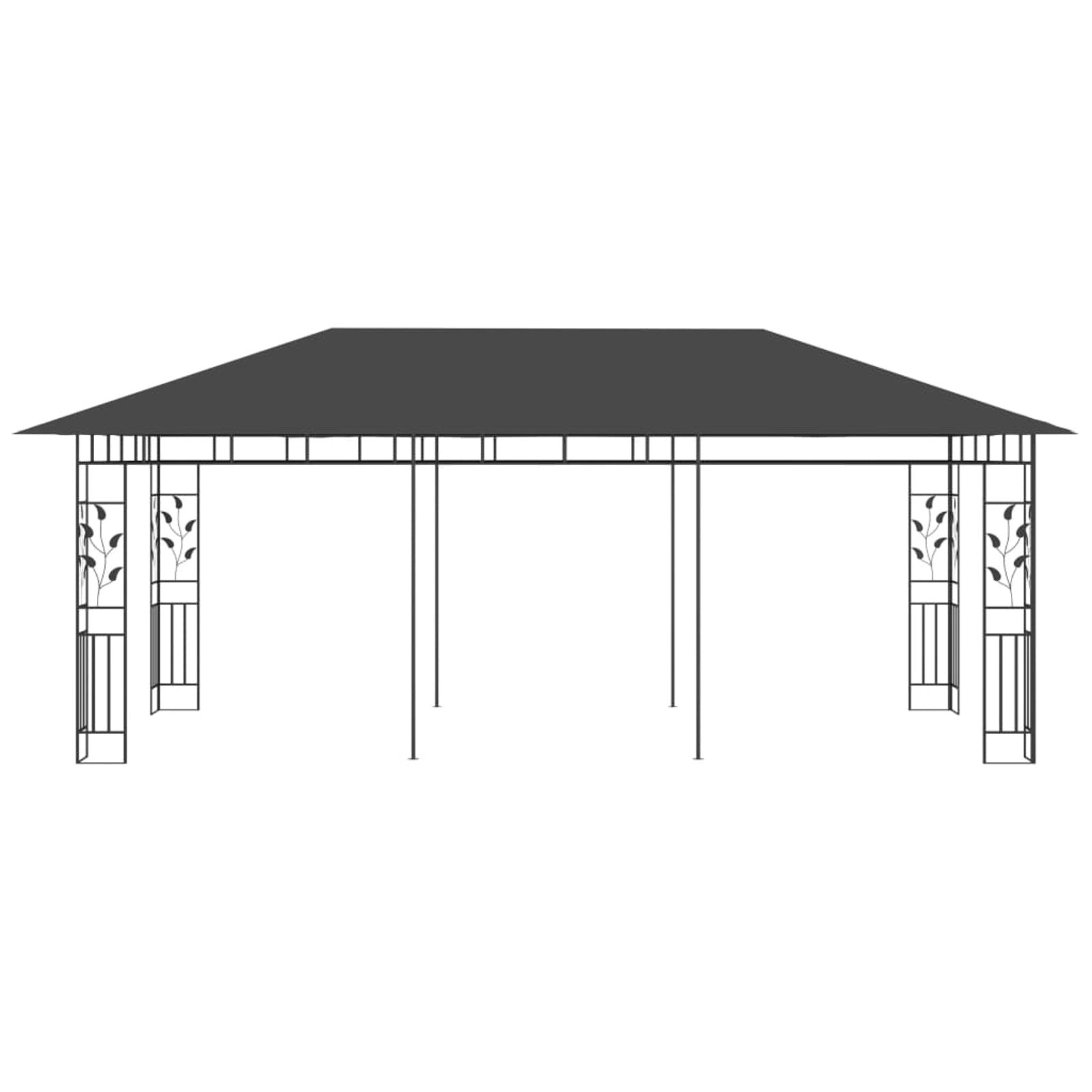 19.7'x9.8'x9' Anthracite Gazebo with Mosquito Net L7591