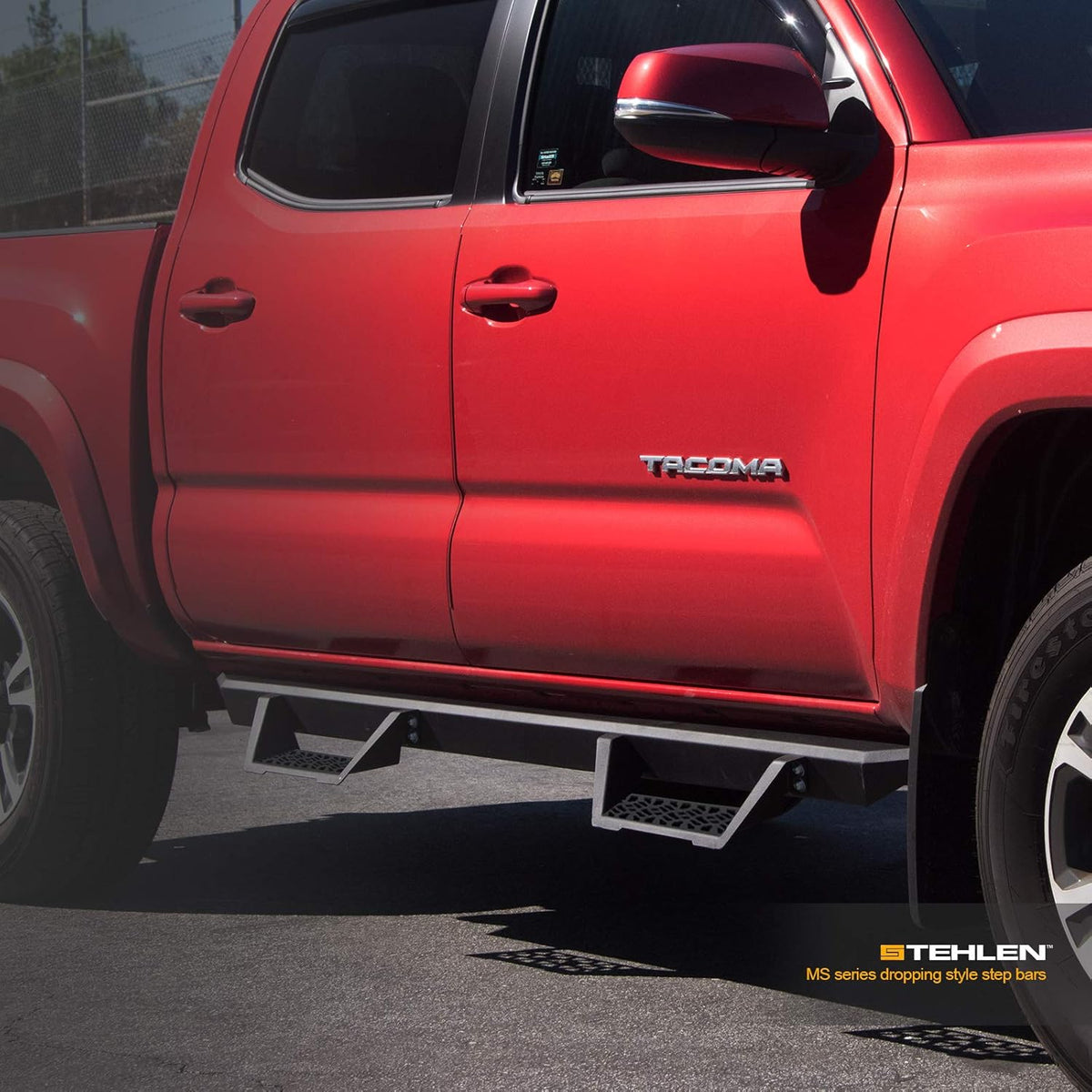 Matte Black Modular Side Nerf Bars Running Boards for Toyota Tacoma Double Cab P334996
