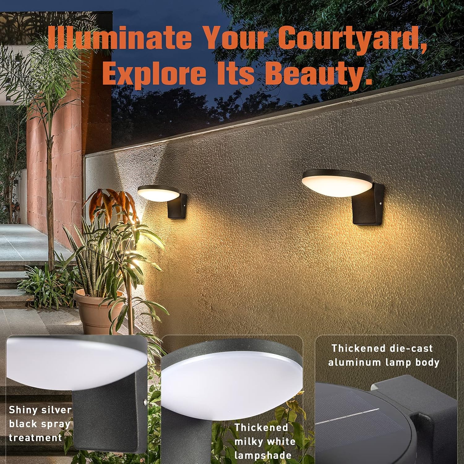 Solar Wall Light LED Outdoor Sconce Exterior Wall Lamp IP65 Waterproof P179731