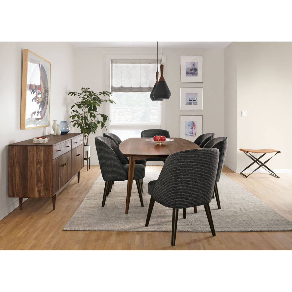 Modern Cora Side Chair in Sumner Linen with Charcoal Legs White Brown Performance Fabric X419103