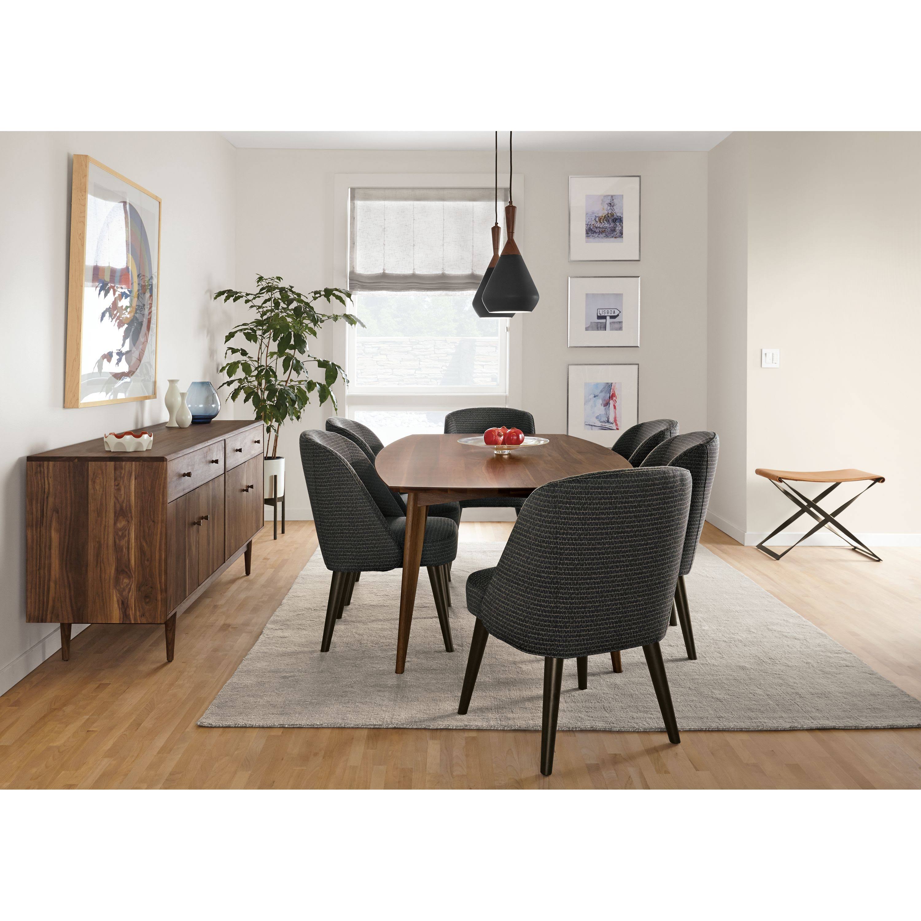 Modern Cora Side Chair in Sumner Linen with Charcoal Legs White Brown Performance Fabric X419103