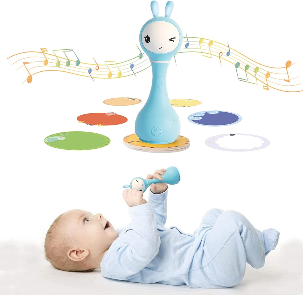 Pink Musical Toy Rattle Teether with Luminous Ears, Pack of 2 B351
