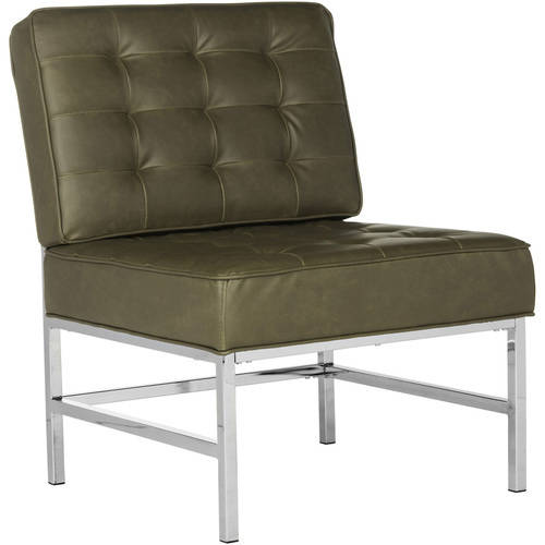 Antique Taupe Tufted Leather Accent Chair Y758793