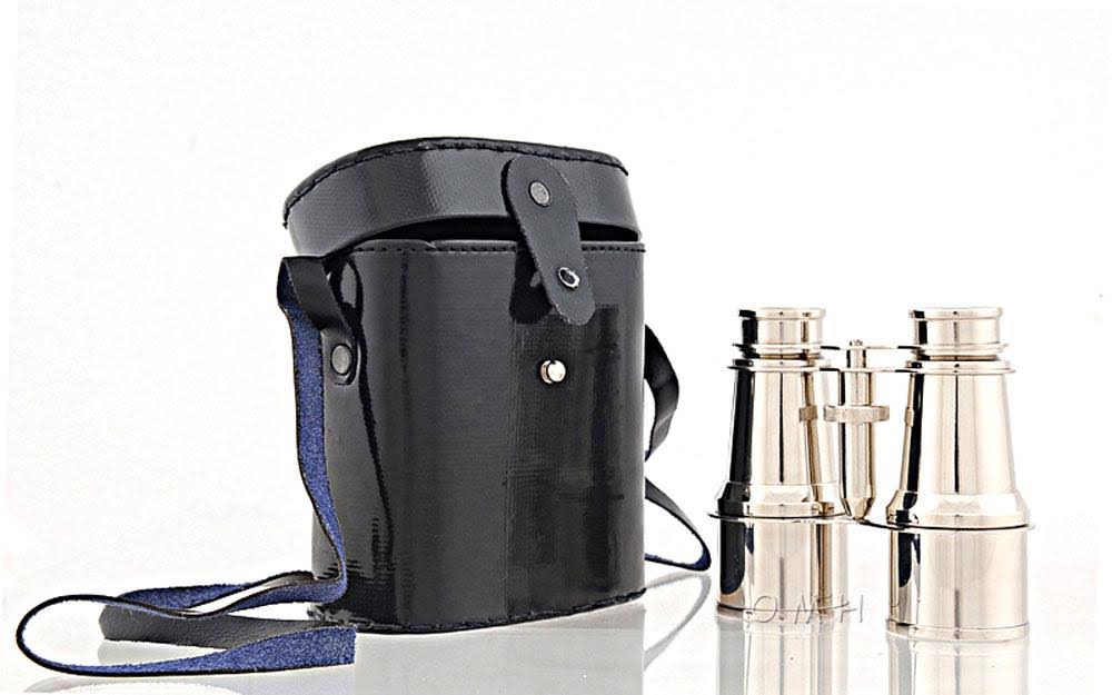 Brass Binocular with Leather Case Q650396