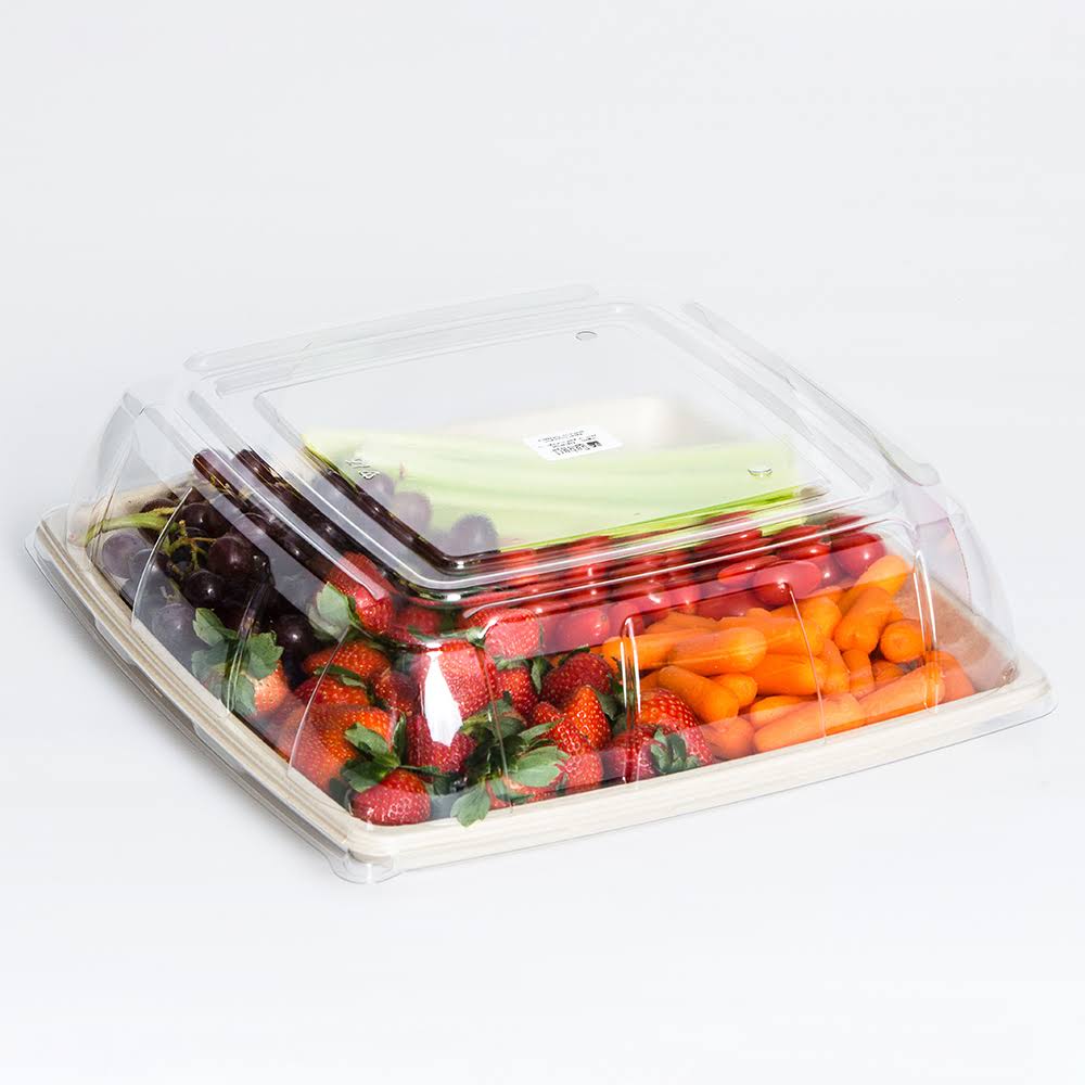 Beige 14 x 14 inch Square Food Platter Tray, 25/Case L37709