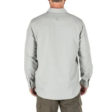 Volcanic Col Men's Long Sleeve Button-Down Shirt, 2 Chest Pockets, 100% Polyester, Regular Fit R124297
