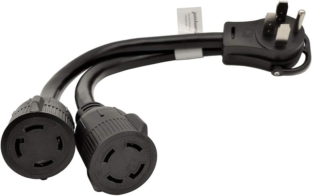 V Splitter Cord 14-50P to (2) L14-30R, 50 AMP 4-Prong, 125V / 250V, 1.5FT, Pack of 2 Z152