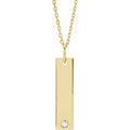 Polished .03 Carat Diamond Bar Necklace P9844