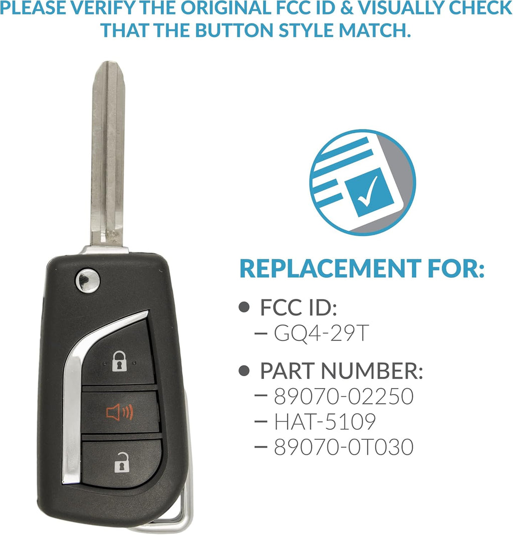 3 Button Remote Flip Key Toyota (2 Pack) J705
