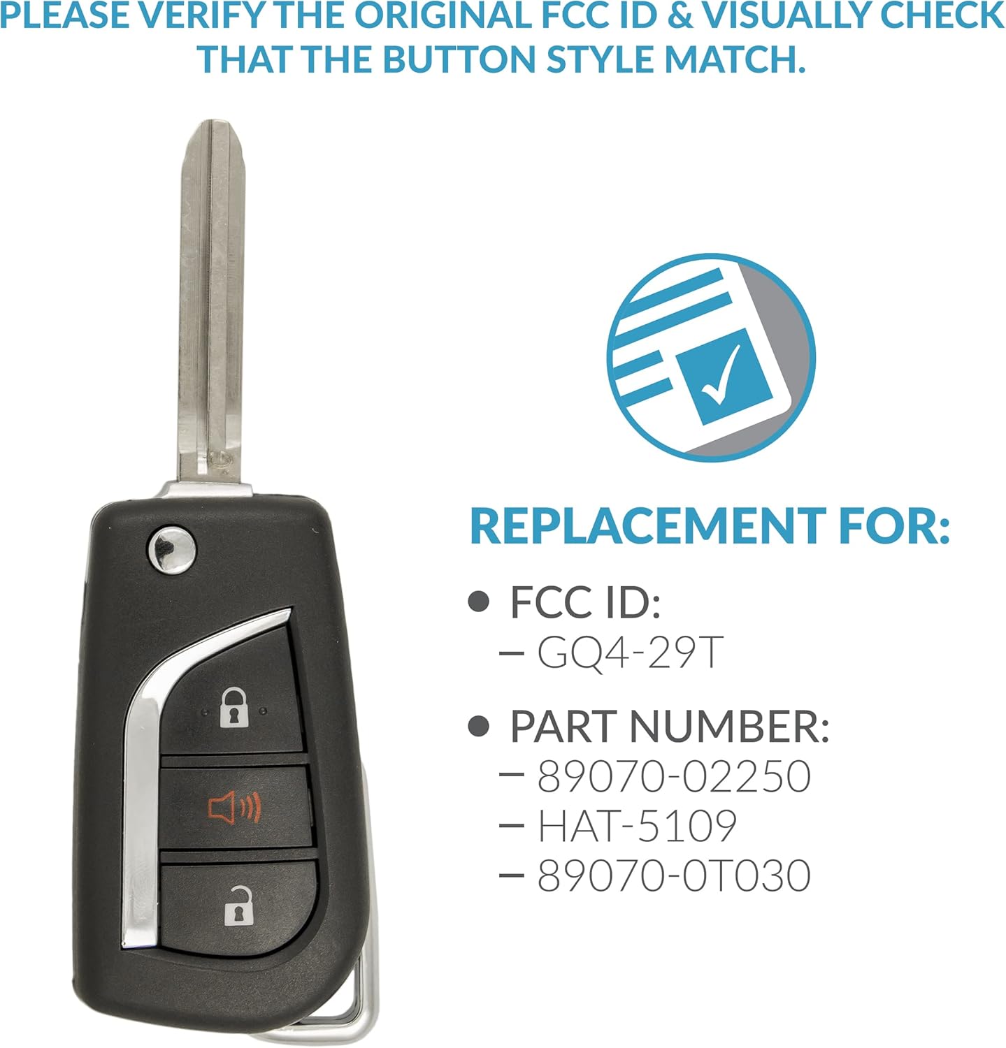 3 Button Remote Flip Key Toyota (2 Pack) J705
