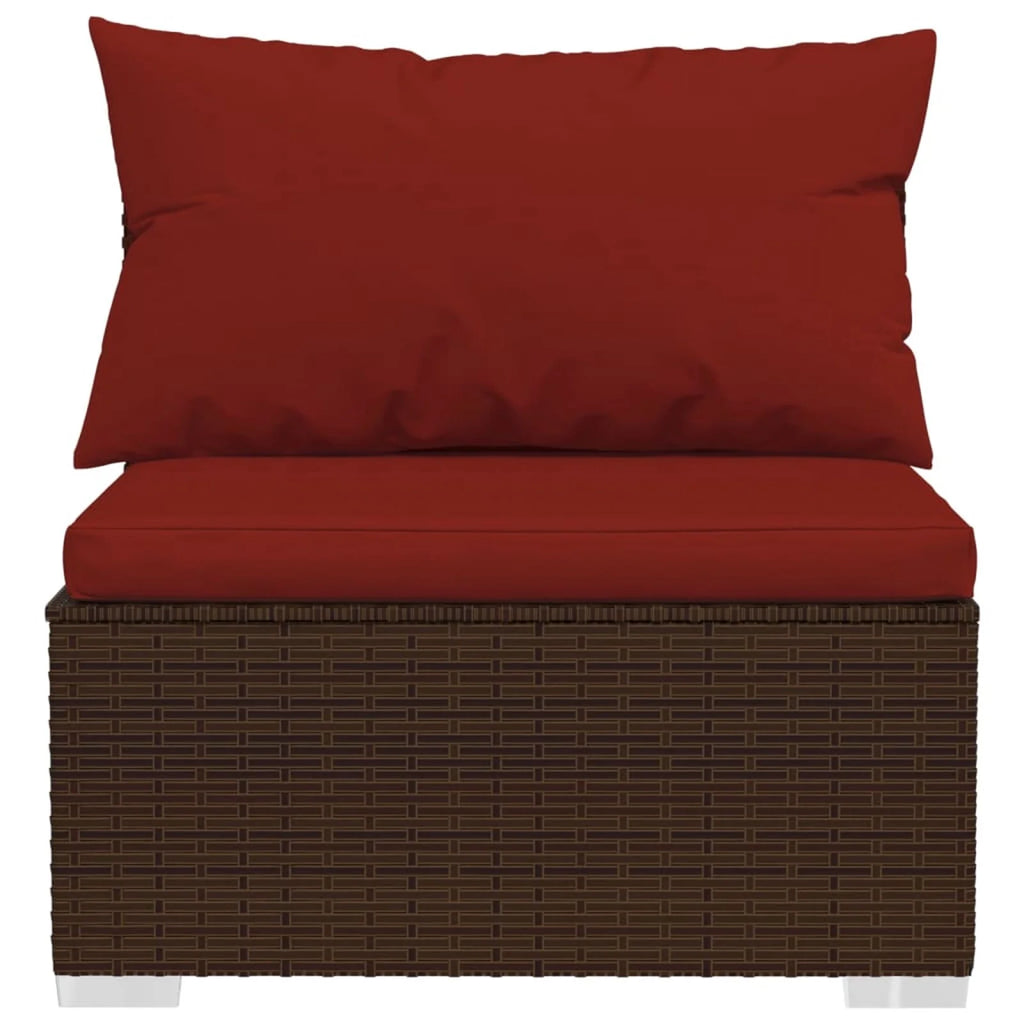 2 Piece Poly Rattan Patio Furniture Set with Cushions Y650686