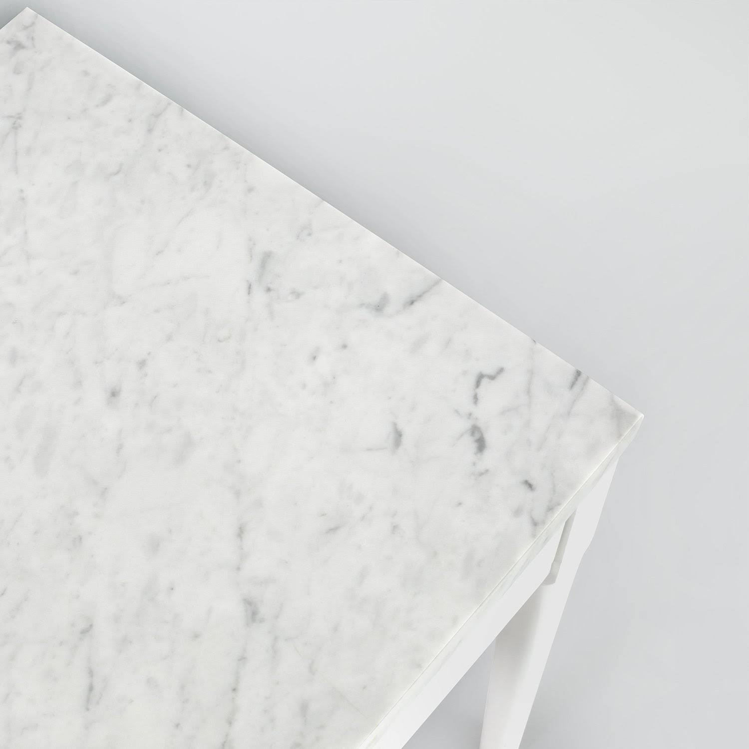 18x22 Square White Marble Side Table with Legs D793387