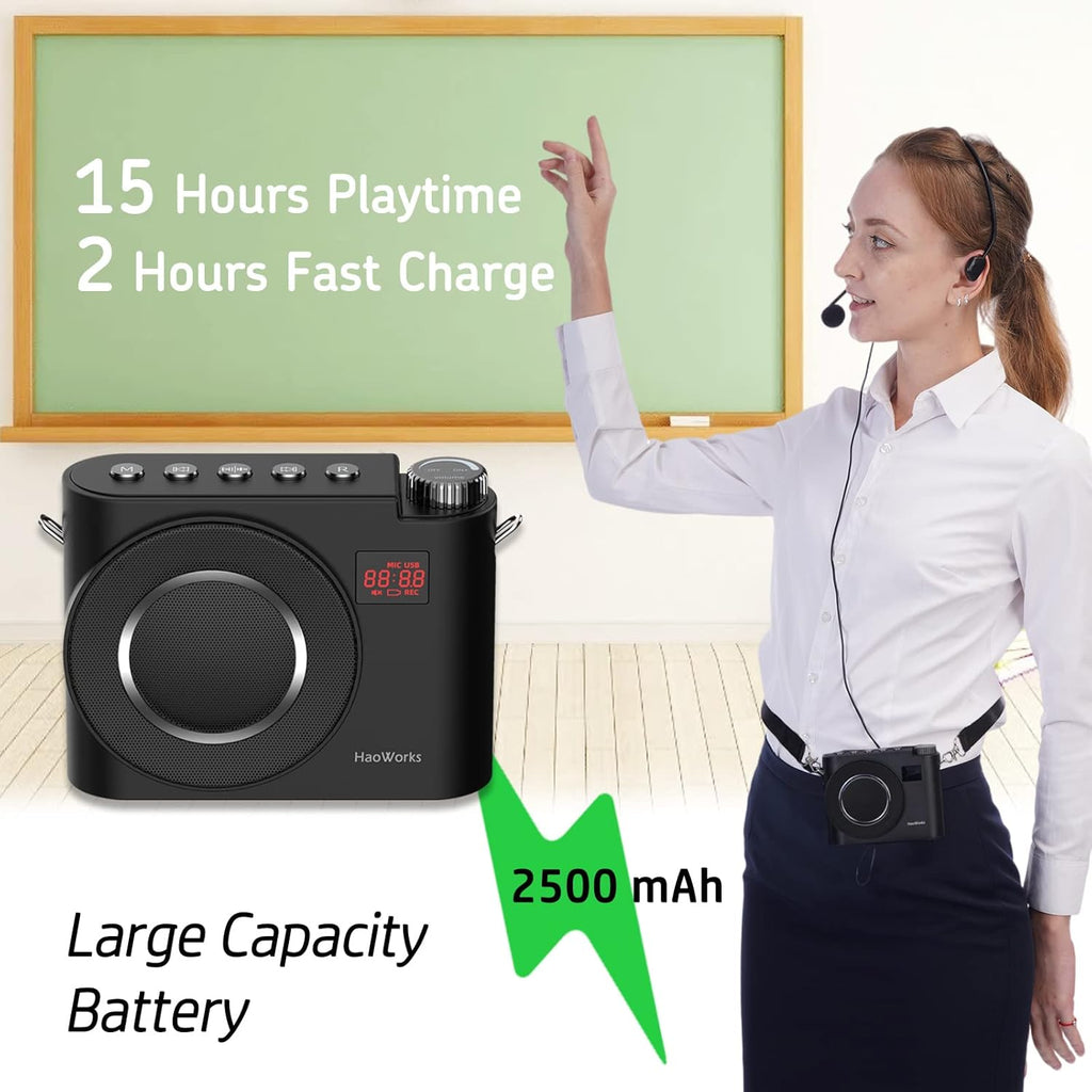 20W Wired Microphone Voice Amplifier with Speaker, Bluetooth Mini PA System, Pack of 2 E913