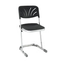 Black 3 Pack Blow Molded Stool with Backrest T327