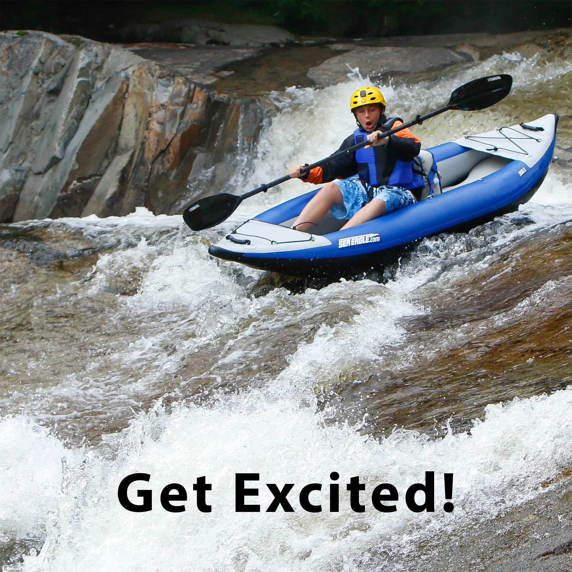 Inflatable Kayak with Paddle, Seat, SUP Pump J268