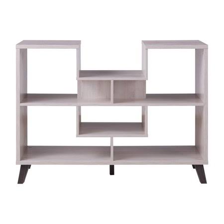 White Oak 6-Shelf Display Console Table C69998