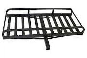 Black Truck Hitch Receiver Cargo Carrier with 7 in. Sides F858431
