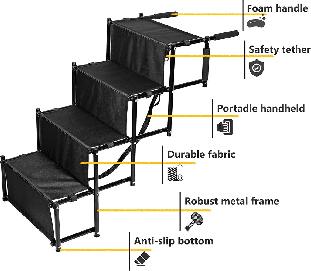 Foldable Car Dog Stairs Metal Ramp Non-Slip Pet Stairs R579