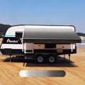 Brown Strip RV Awning Fabric Replacement Waterproof Vinyl Shade Screen X532