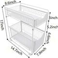 Black Large Stackable 2-Tie Under Sink Cabinets Organizer with Sliding Storage Drawer X123826
