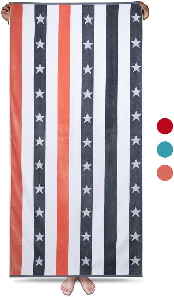 3 Pack 35 x 70 Inch Cotton Velour Beach Towel I308