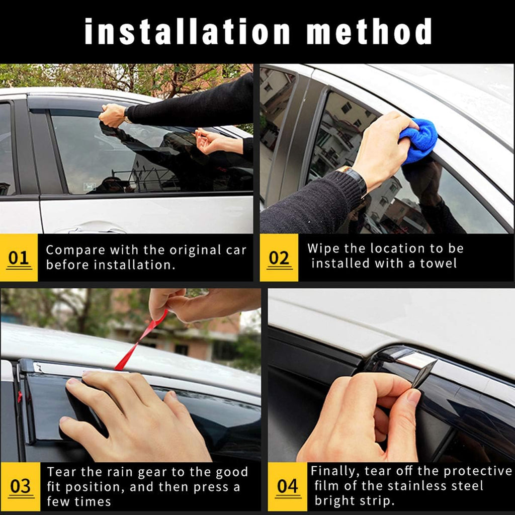 Smoke Side Window Deflectors Tape-On Visors Q449447