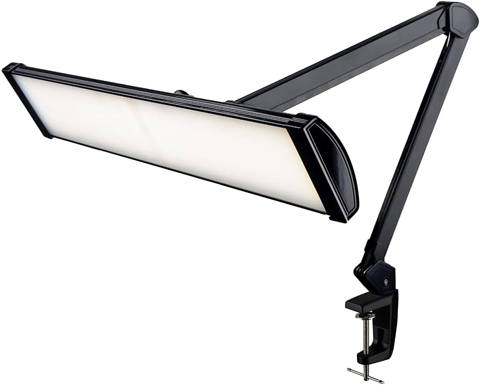 Black 26 Inches Metal LED Desk Lamp with Clamp J498