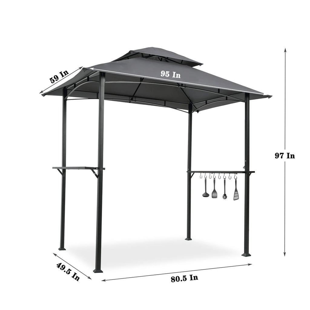 Steel Grill Gazebo Double Tier Top Canopy Z608616