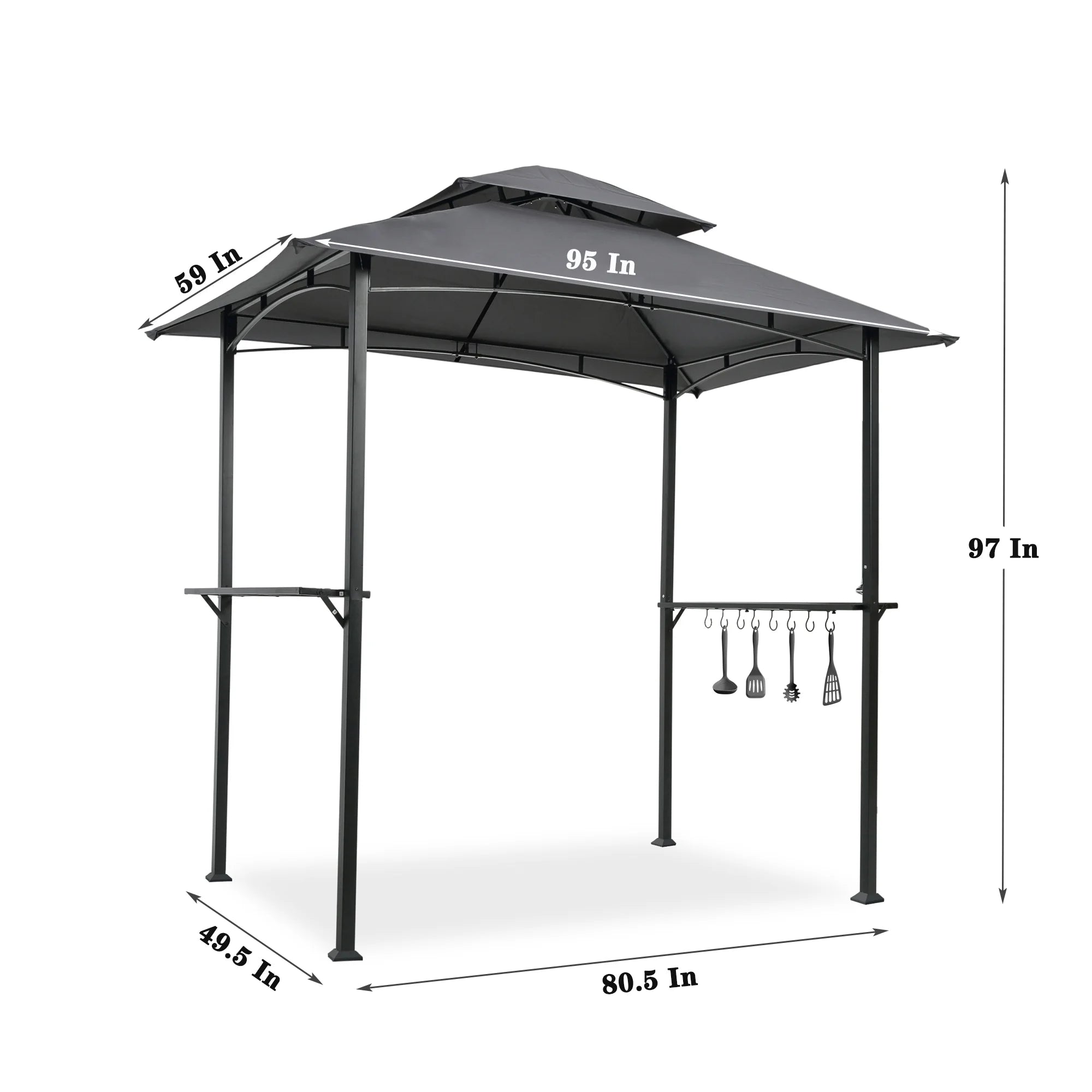 Steel Grill Gazebo Double Tier Top Canopy Z608616
