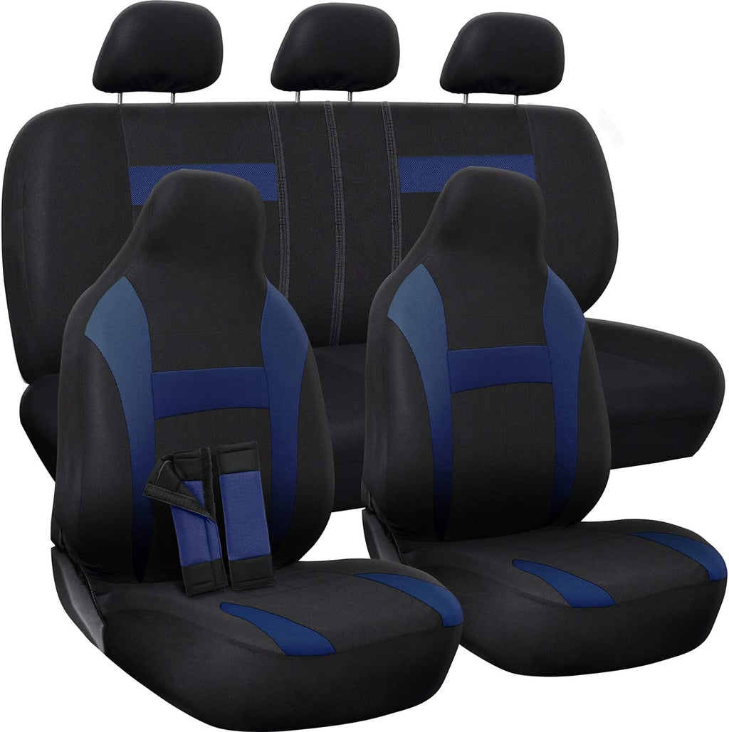 PU Leather Solid Beige Car Seat Cover Full Set S432