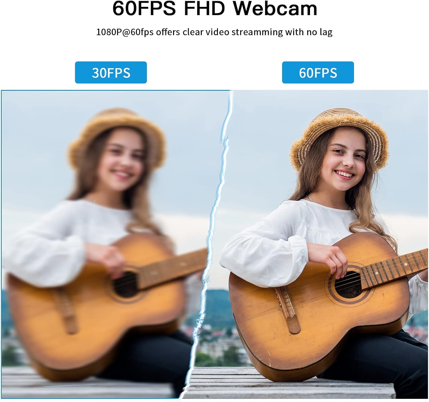 1080P 60fps Webcam with Dual Microphone, AutoFocus, USB Computer Camera Pack of 2 Z177486