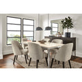 Modern Cora Side Chair in Sumner Linen with Charcoal Legs White Brown Performance Fabric X419103