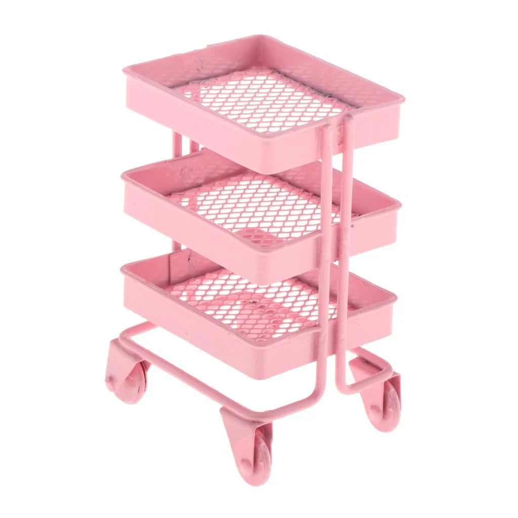 Mini 3 Tier Storage Shelf Dollhouse Decor Accessory K981