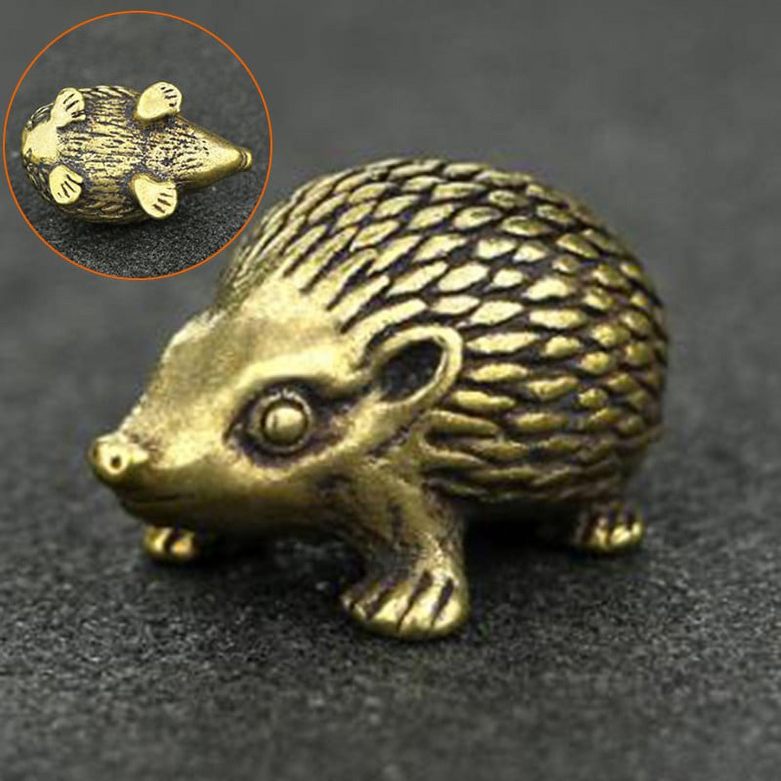 Brass Hedgehog Statue Home Decor Ornaments U6500