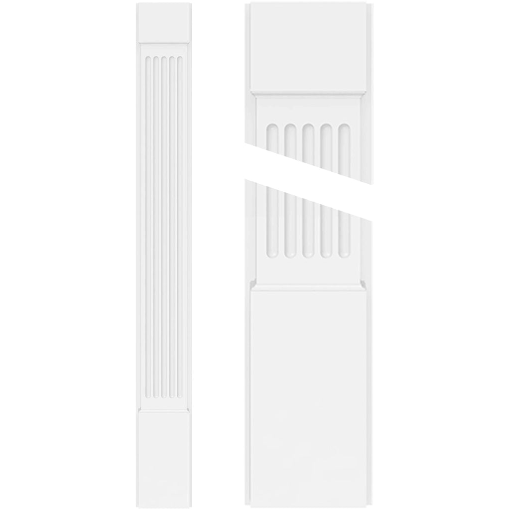 Fluted PVC Pilaster with Capital and Base (Pair) P21381