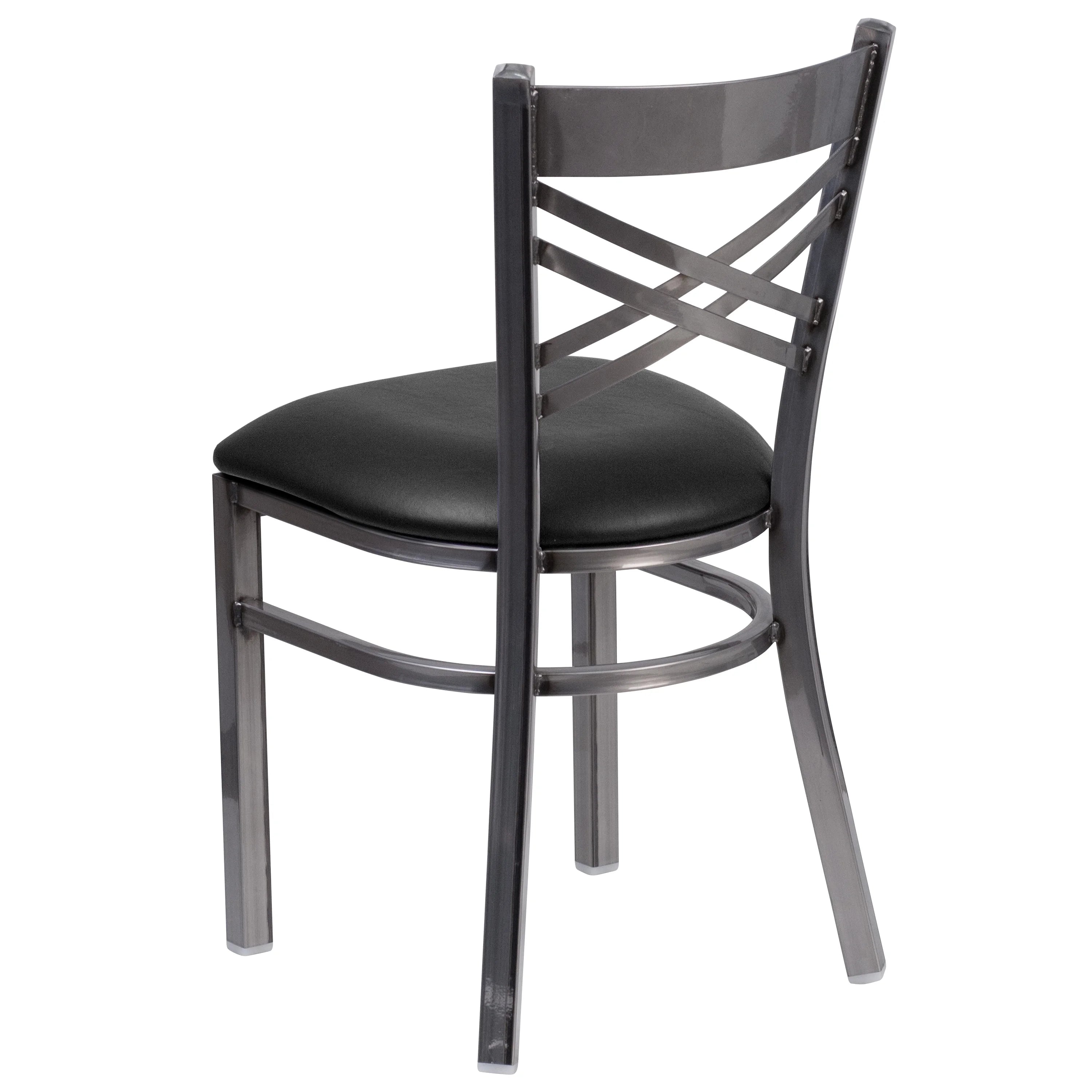 Black Vinyl Seat Metal Restaurant Chair A36643