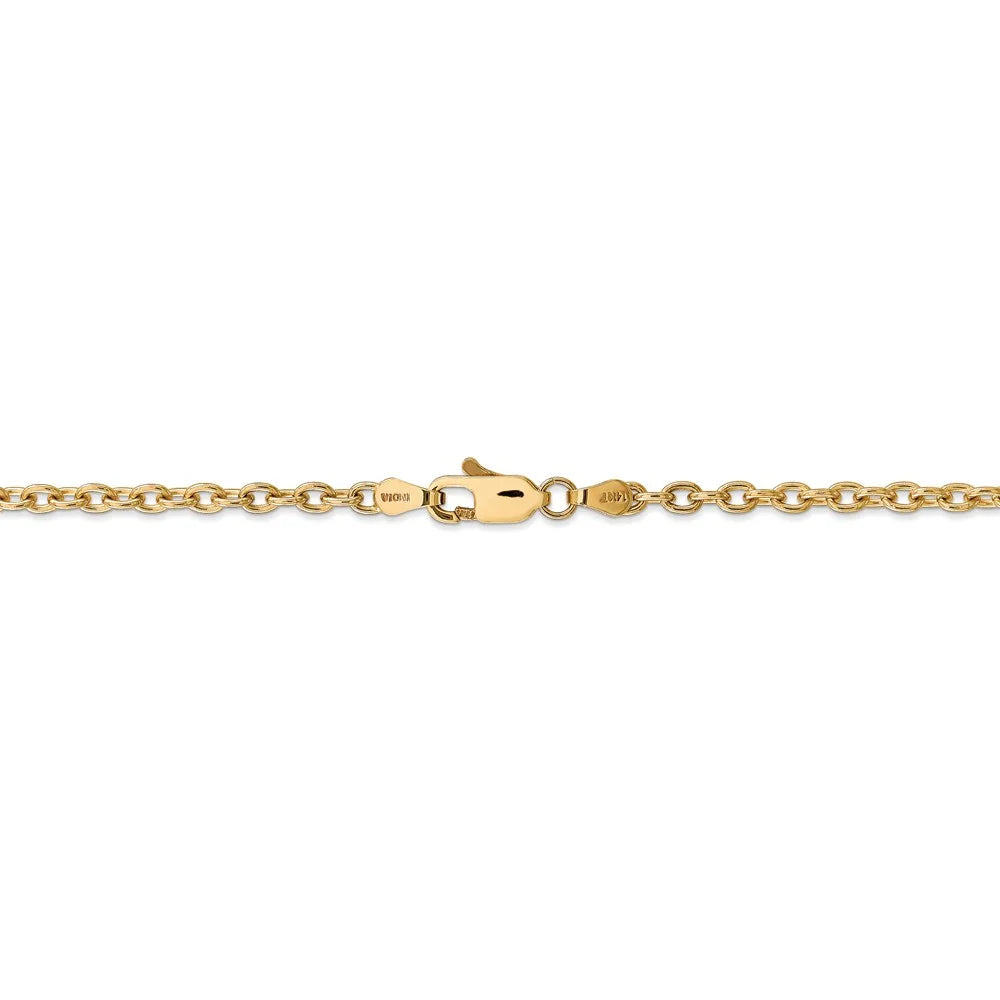 14kt Yellow Gold 24 inch Cable Chain with Lobster Clasp B680