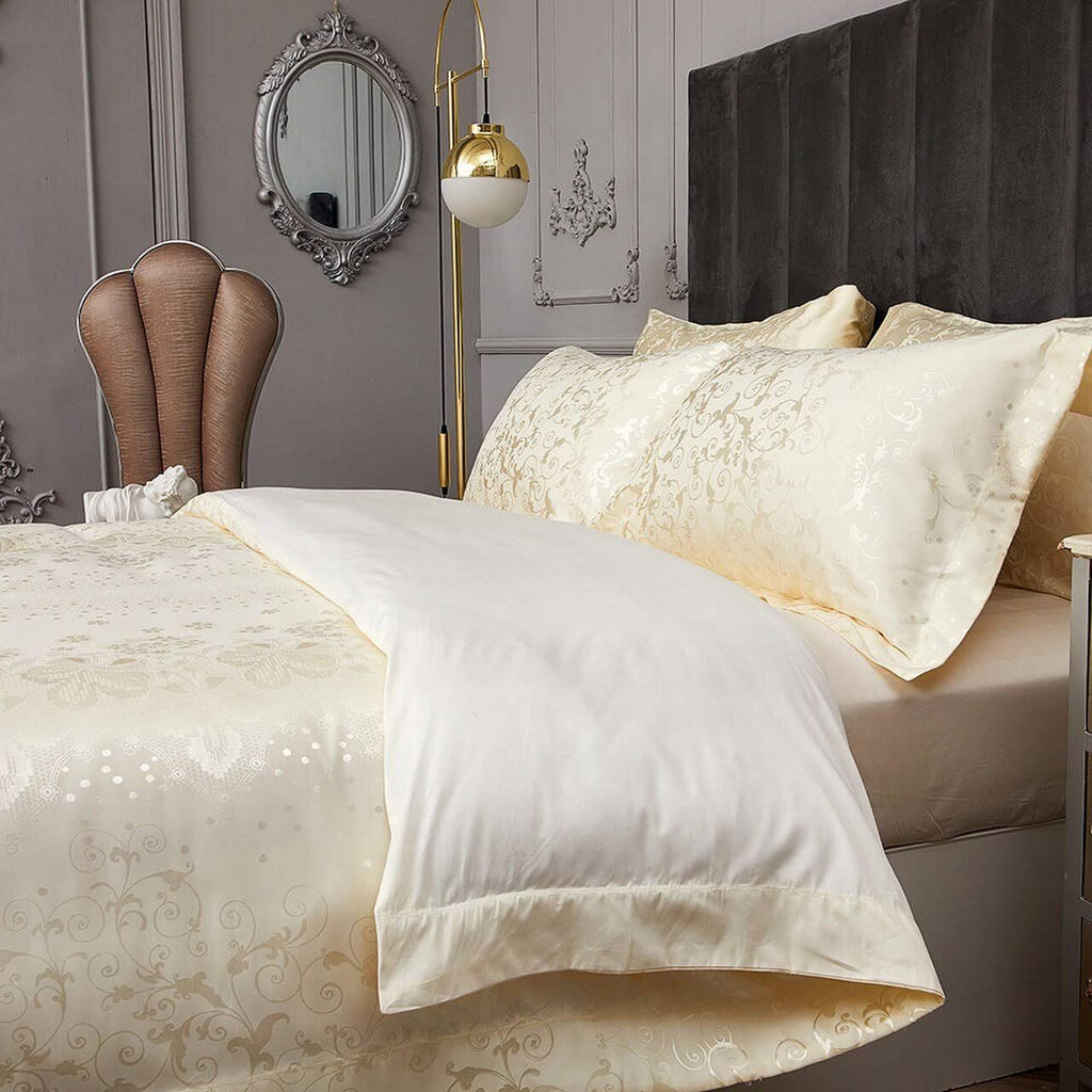 Queen Size 6 Piece Jacquard Duvet Cover Set G617