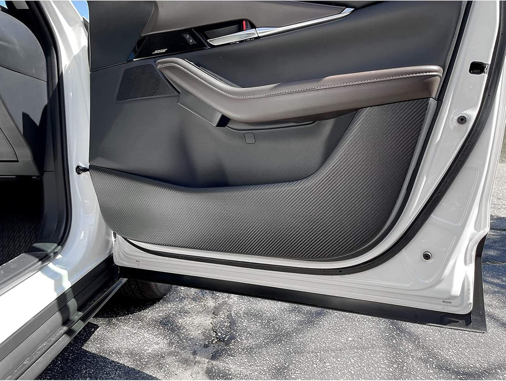 Door Anti-Kick Pad Mats Side Edge Protection Mats Cover Sticker for Mazda CX-30 2019 2020 (Carbon Fiber) U10644