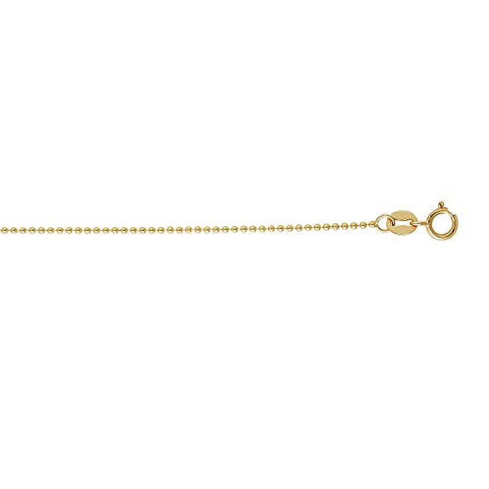 14k Solid Yellow Gold Bead Chain Necklace, 16 Inches E895319