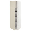 White High Cabinet with Door and Wire Baskets F822200