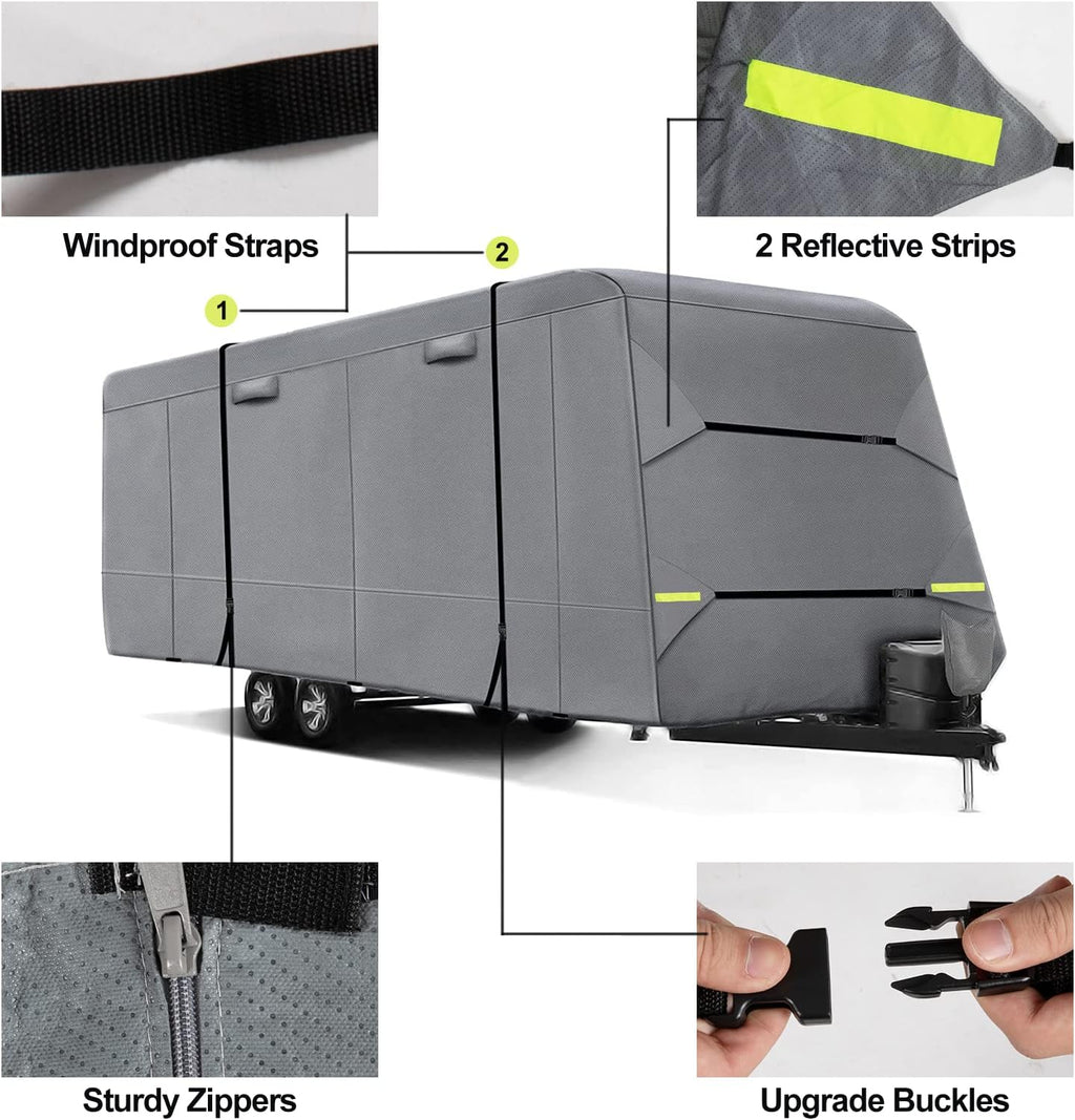 6 Layers RV Cover Anti-UV Windproof Ripstop Extra Thick Camper Cover Q2642
